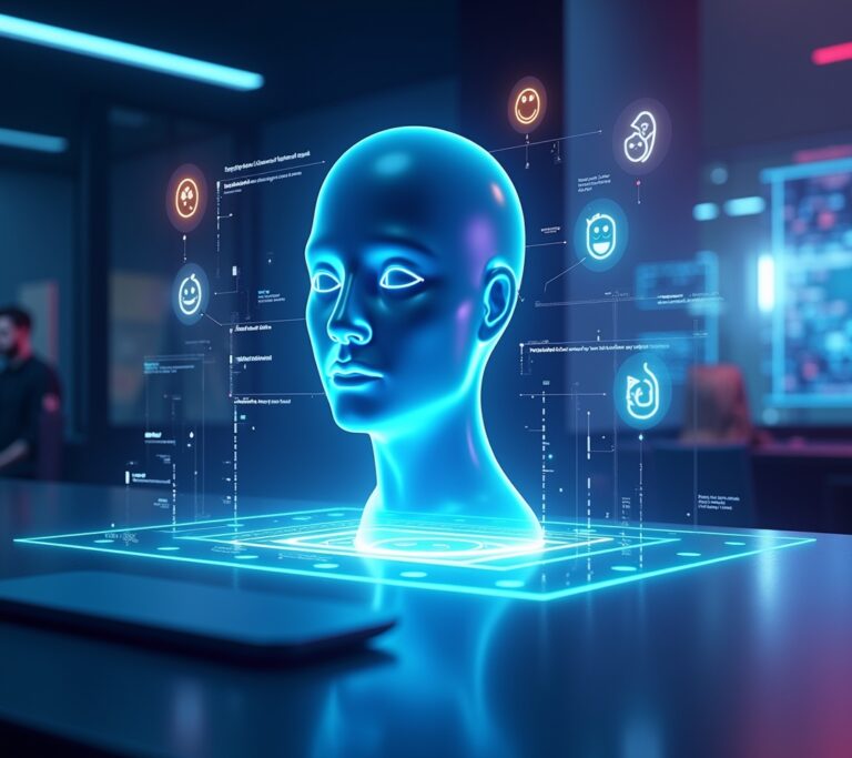 AI analyzing human facial expressions